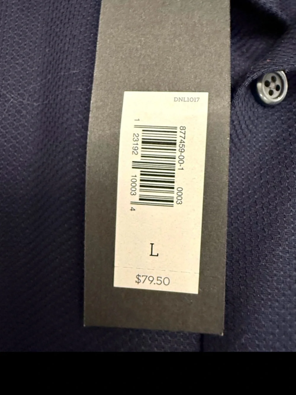Banana Republic Men's Non-Iron, Cotton Stretch Dark Navy Dress Shirt, NWT, Large